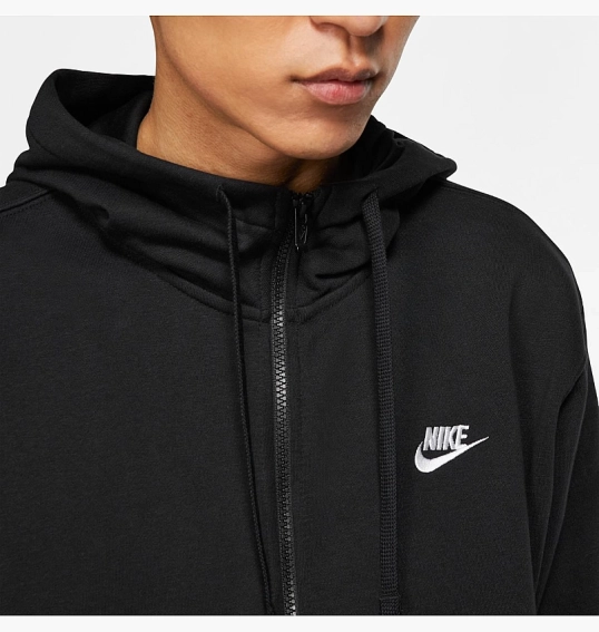 Толстовка чоловіча Nike M Nsw Club Hoodie Fz Ft Black BV2648-010 фото 9 — інтернет-магазин Tapok