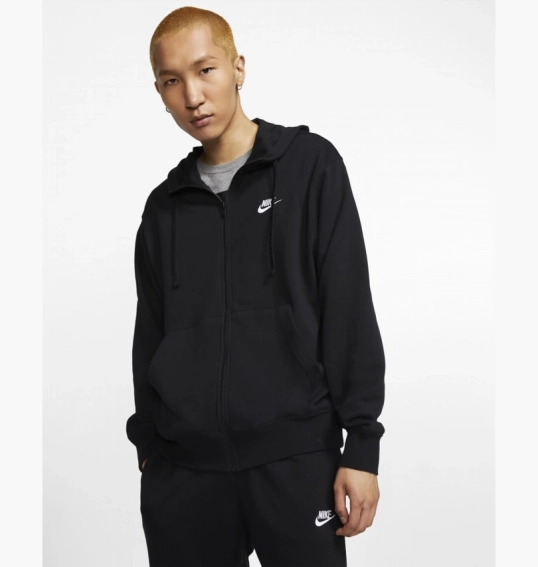 Толстовка чоловіча Nike M Nsw Club Hoodie Fz Ft Black BV2648-010 фото 11 — інтернет-магазин Tapok