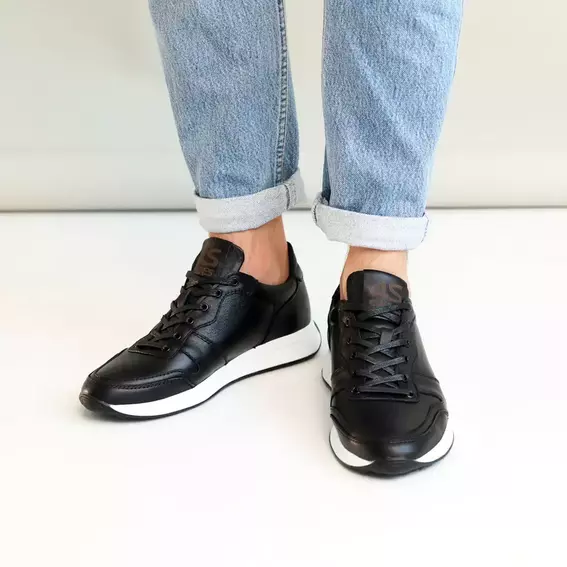 Кроссовки мужские кожаные 586269 Черные фото 5 — интернет-магазин Tapok