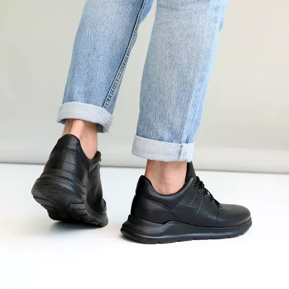 Кроссовки мужские кожаные 586637 Черные фото 7 — интернет-магазин Tapok