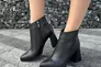 Ботильоны женские кожаные черного цвета на каблуках демисезонные Фото 2
