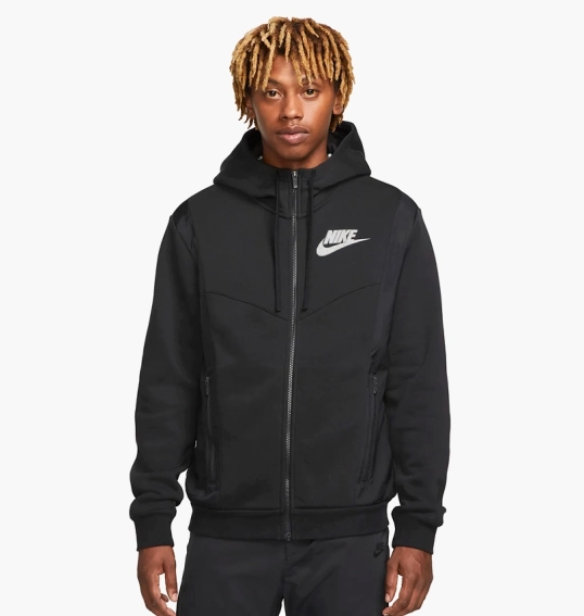 Толстовка Nike Sportswear Hybrid Full-Zip Fleece Hoodie Black DO7228-010 фото 6 — интернет-магазин Tapok