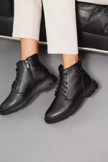 Женские ботинки кожаные зимние черные Milord 1070