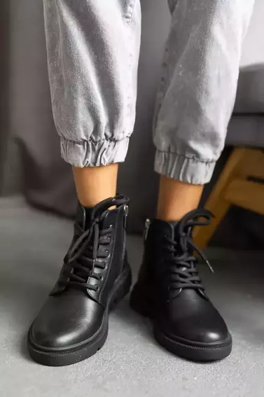 Женские ботинки кожаные зимние черные Milord 1070 фото 3 — интернет-магазин Tapok