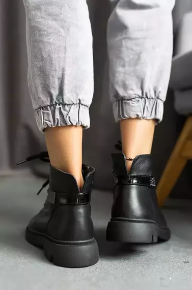 Женские ботинки кожаные зимние черные Milord 1070 фото 4 — интернет-магазин Tapok