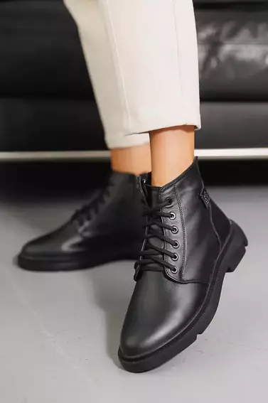 Жіночі черевики шкіряні зимові чорні Milord 1070 фото 10 — інтернет-магазин Tapok