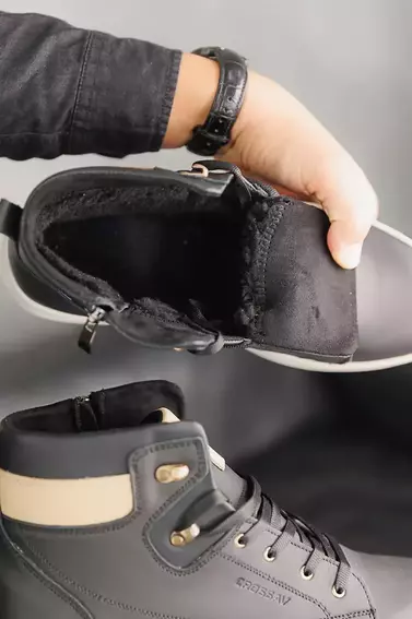 Мужские ботинки кожаные зимние черные CrosSAV 322 фото 7 — интернет-магазин Tapok