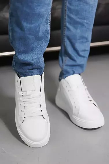 Мужские ботинки кожаные зимние белые CrosSAV 86 фото 2 — интернет-магазин Tapok