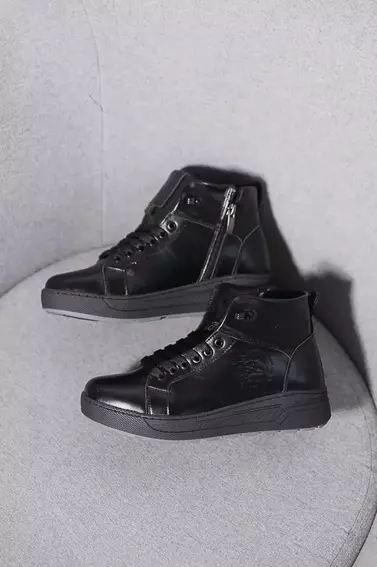 Подростковые ботинки кожаные зимние черные CrosSAV 23-89 фото 5 — интернет-магазин Tapok