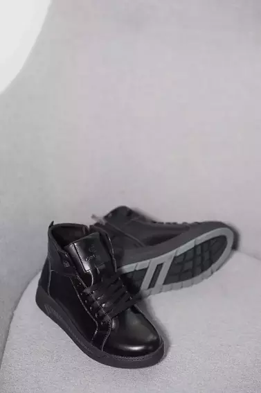 Подростковые ботинки кожаные зимние черные CrosSAV 23-89 фото 6 — интернет-магазин Tapok