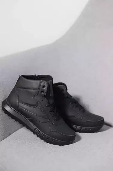 Підліткові черевики шкіряні зимові чорні CrosSAV 21-42/2 фото 2 — інтернет-магазин Tapok