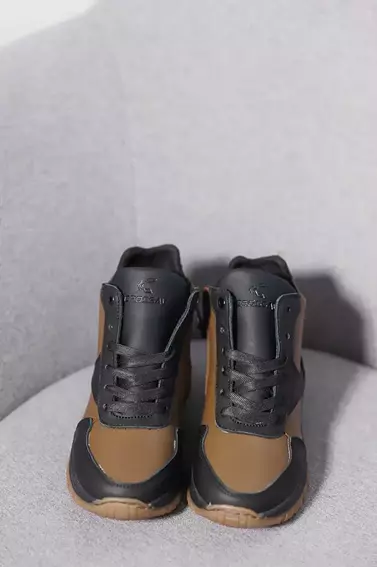 Дитячі кросівки шкіряні зимові чорні-коричневі CrosSAV 12 фото 2 — інтернет-магазин Tapok