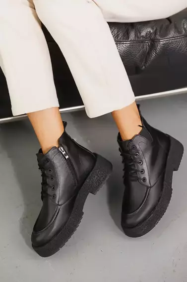 Женские ботинки кожаные зимние черные VlaMar 306 фото 6 — интернет-магазин Tapok