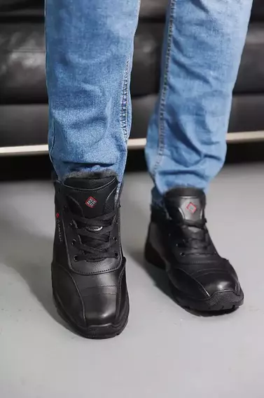 Мужские ботинки кожаные зимние черные Emirro tiros фото 2 — интернет-магазин Tapok
