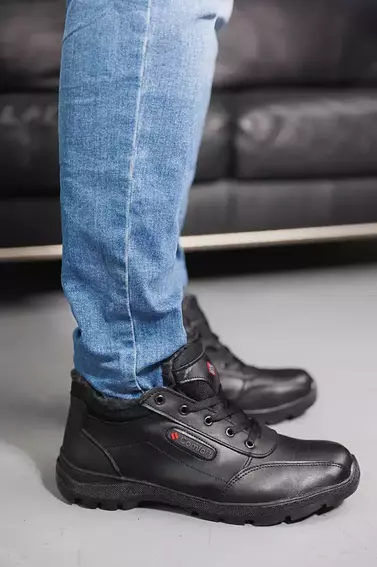 Мужские ботинки кожаные зимние черные Emirro tiros фото 4 — интернет-магазин Tapok