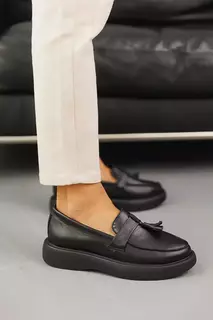Женские туфли кожаные весенне-осенние черные Mkrafvt 2017