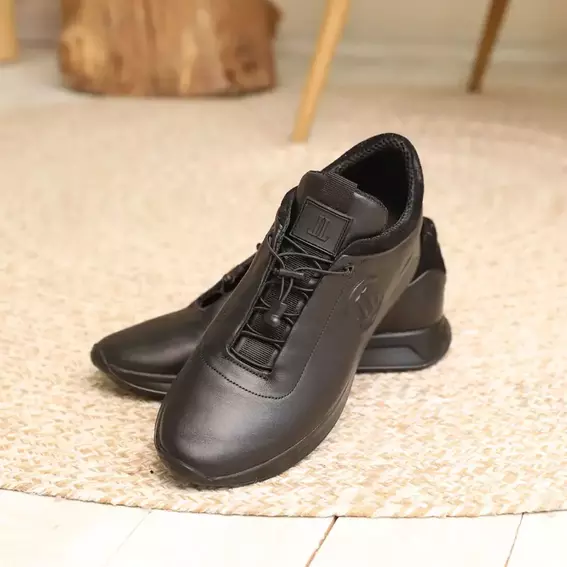 Кроссовки мужские кожаные 586568 Черные фото 4 — интернет-магазин Tapok