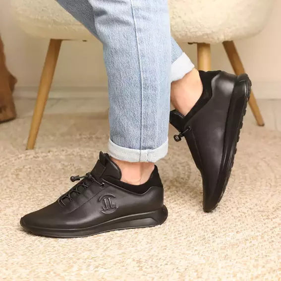Кроссовки мужские кожаные 586568 Черные фото 9 — интернет-магазин Tapok