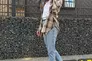 Кроссовки женские кожа флотар бежевого цвета с вставками замши Фото 8