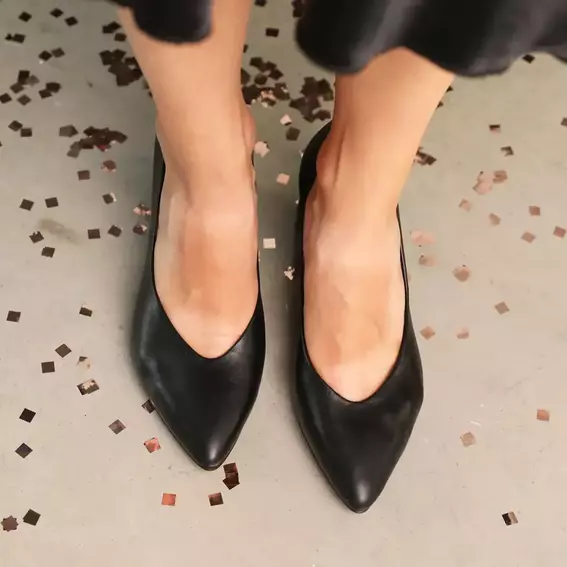 Туфли женские кожаные 586635 Черные фото 4 — интернет-магазин Tapok