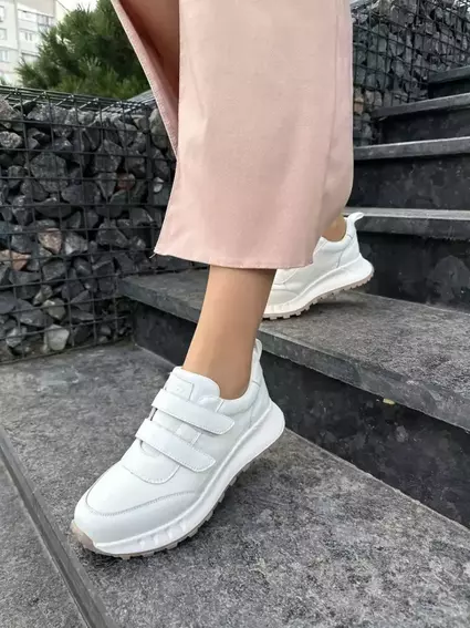 Кроссовки женские кожаные белого цвета фото 2 — интернет-магазин Tapok
