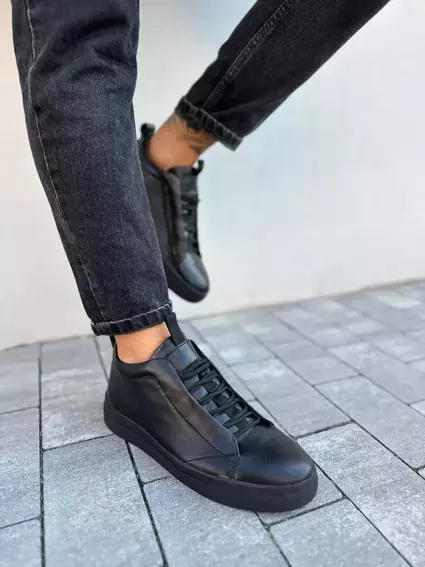 Ботинки мужские кожаные черные зимние фото 2 — интернет-магазин Tapok