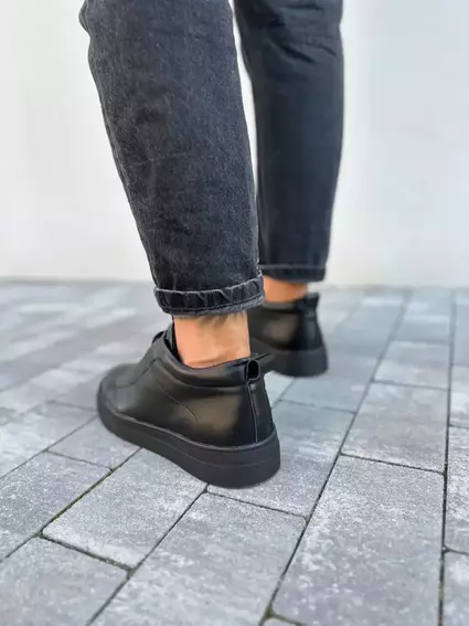 Ботинки мужские кожаные черные зимние фото 3 — интернет-магазин Tapok