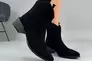 Ботинки казаки женские замшевые черного цвета на каблуке демисезонные Фото 1