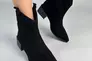 Ботинки казаки женские замшевые черного цвета на каблуке демисезонные Фото 2