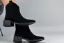 Ботинки казаки женские замшевые черного цвета на каблуке демисезонные Фото 4