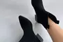 Ботинки казаки женские замшевые черного цвета на каблуке демисезонные Фото 8