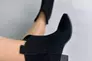Ботинки казаки женские замшевые черного цвета на каблуке демисезонные Фото 9