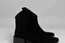 Ботинки казаки женские замшевые черного цвета на каблуке демисезонные Фото 10