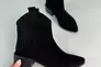 Ботинки казаки женские замшевые черного цвета на каблуке демисезонные Фото 12