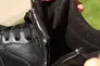 Кроссовки женские кожаные байка 586625 Черные Фото 7