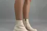 Ботинки женские кожаные молочного цвета на каблуках демисезонные Фото 1