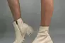 Ботинки женские кожаные молочного цвета на каблуках демисезонные Фото 2