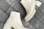 Ботинки женские кожаные молочного цвета на каблуках демисезонные Фото 23