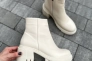 Ботинки женские кожаные молочного цвета на каблуках демисезонные Фото 24