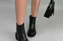 Ботинки женские кожаные черного цвета на каблуках демисезонные Фото 3