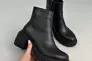 Ботинки женские кожаные черного цвета на каблуках демисезонные Фото 14