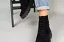 Ботинки женские замшевые черного цвета низкий ход демисезонные Фото 3