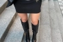 Сапоги женские кожаные черного цвета на каблуках демисезонные Фото 19