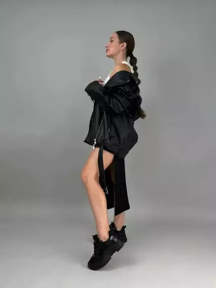 Кроссовки женские кожаные черные с вставками сетки фото 4 — интернет-магазин Tapok