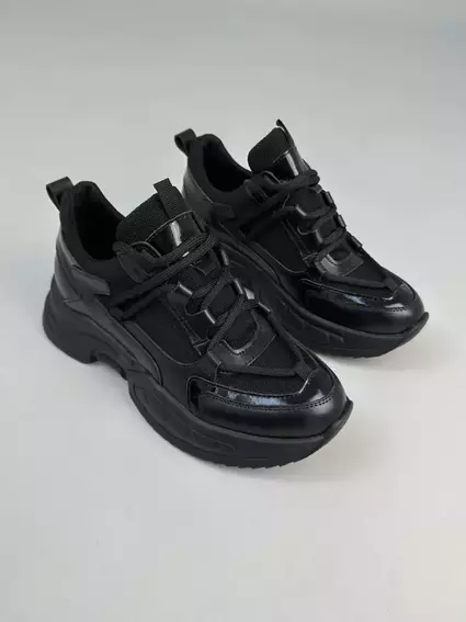 Кросівки жіночі шкіряні чорні із вставками сітки фото 5 — інтернет-магазин Tapok