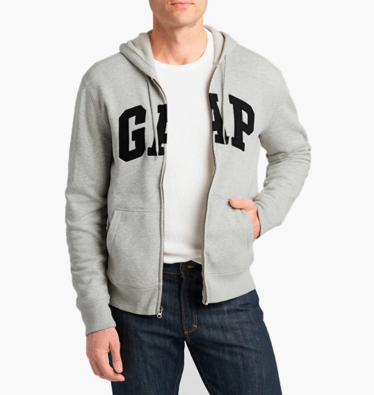 Толстовка чоловіча Gap Logo Zip Hoodie Grey 218871731 фото 32 — інтернет-магазин Tapok