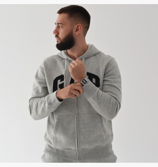 Толстовка чоловіча Gap Logo Zip Hoodie Grey 218871731 фото 33 — інтернет-магазин Tapok