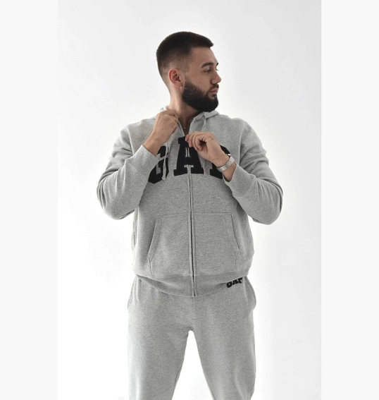 Толстовка чоловіча Gap Logo Zip Hoodie Grey 218871731 фото 36 — інтернет-магазин Tapok