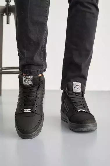 Мужские кроссовки кожаные зимние черные Splinter Б 0921/1 фото 2 — интернет-магазин Tapok