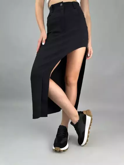 Кроссовки женские замшевые черные с вставками плащевки фото 2 — интернет-магазин Tapok